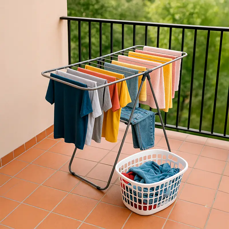 Tender Plegable Reforzado Pie C/ Alas Base Canasto Para Ropa - Image 3